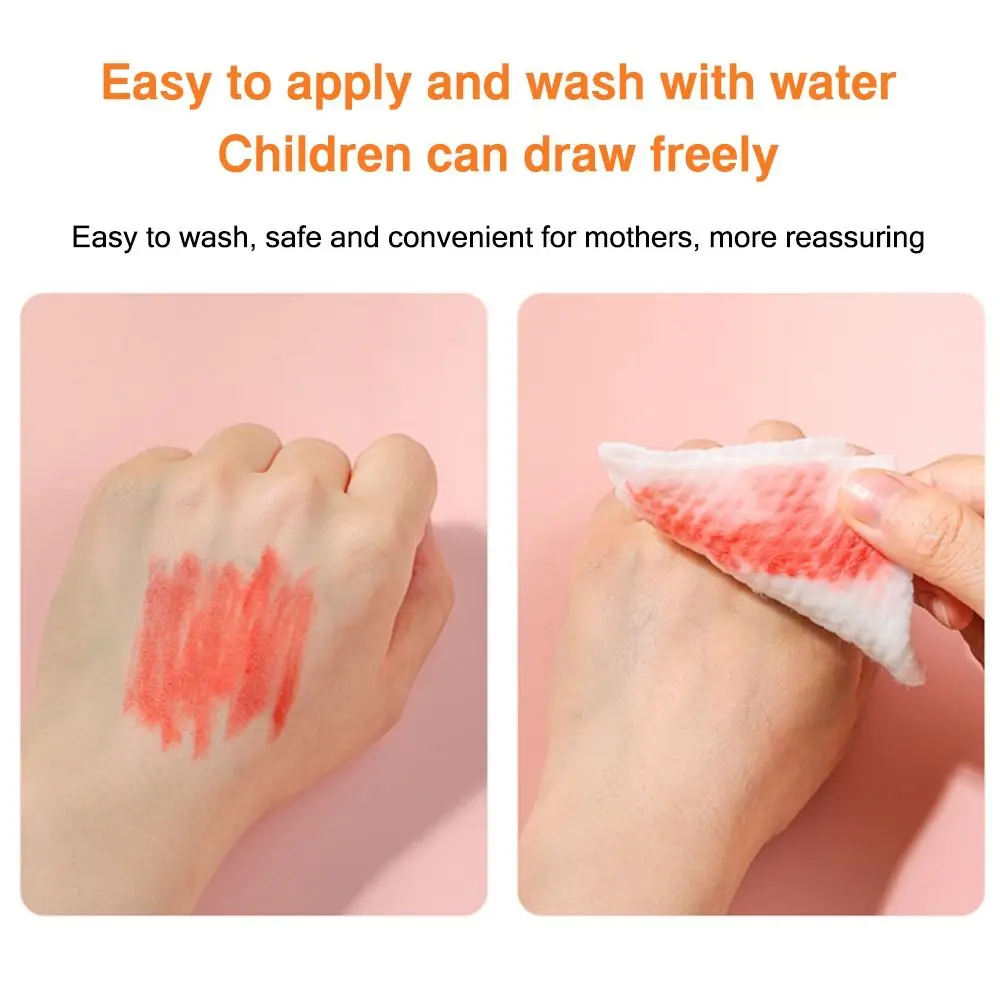Cute Quick Dry 12 Color Drawing Pens Water-Soluble Non-dirty Hand Twistable Coloring Sticks Washable Back to School Supplies