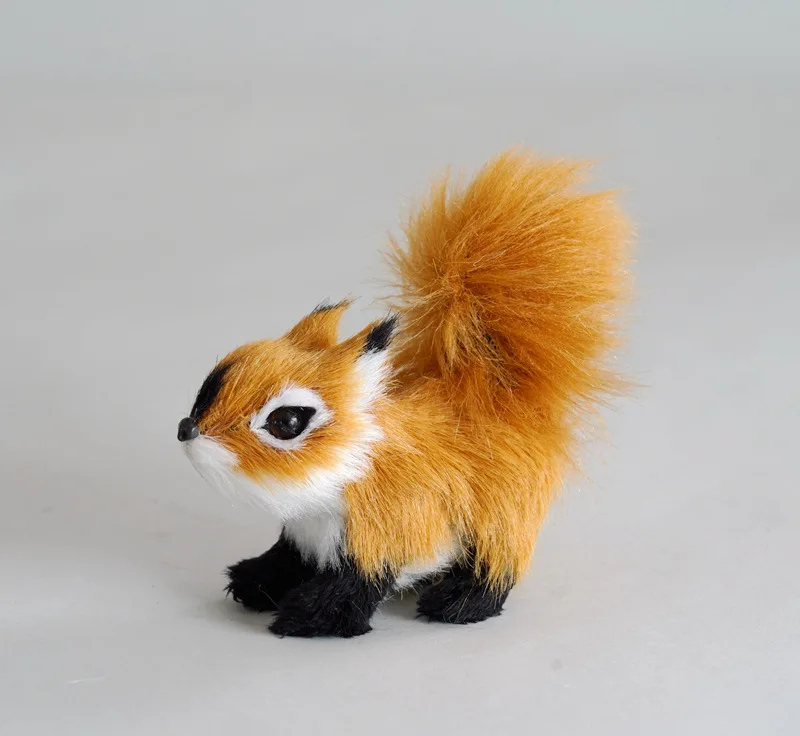 Simulation Little Squirrel Plush Toy Model Children Cognitive Animal Toys Cute Forest Animals Squirrel Desktop Small Ornaments