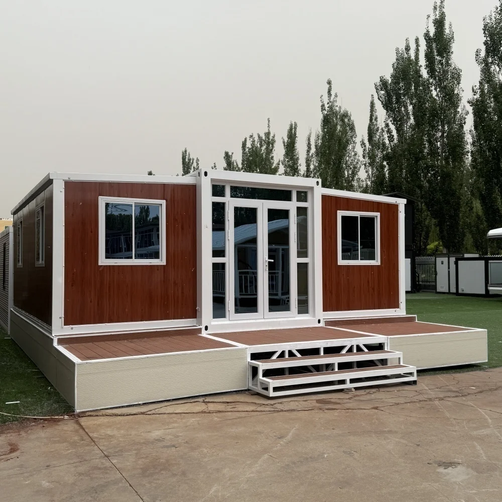 توسيع قابلة للطي الجاهزة 20ft 30ft 40ft الحاويات وحدات المنزل الفاخرة 2 4 5 غرفة نوم 3 حمام منزل المطبخ وغرفة المعيشة