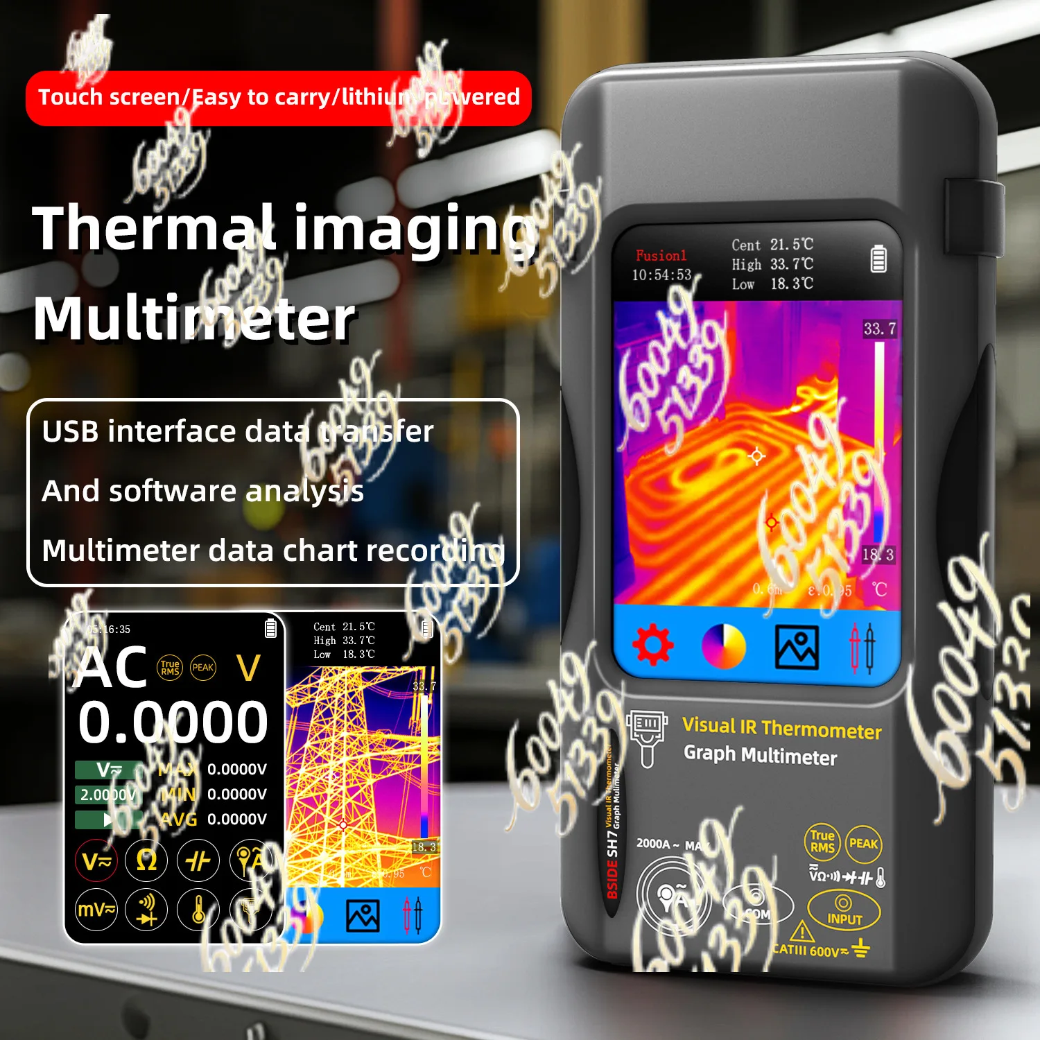 For Thermal Imager Multimeter High Precision Thermometer Electrician Wiring Floor Heating Detection Tools