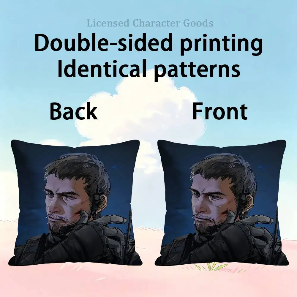 Chris R-Redfield HD Print Square Pillow Cover Polyester Lightweight Customizable for Home Office Sofa Decor