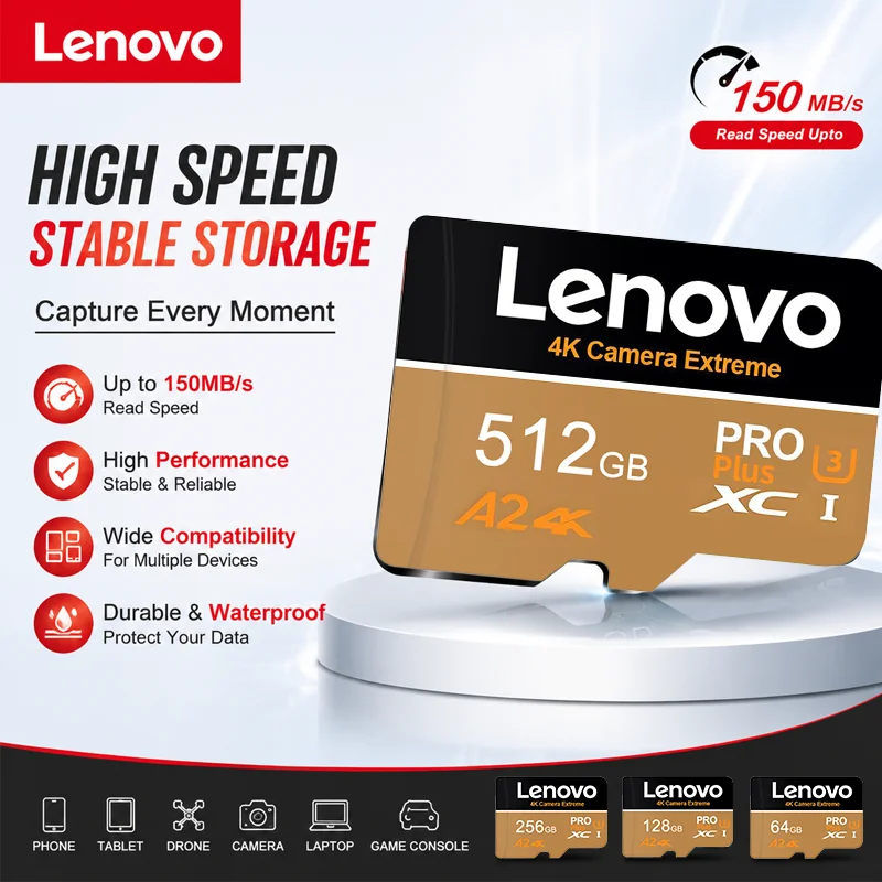 

Lenovo High Speed Card 512GB Game SD Memory Card 256GB Micro TF SD Card 128GB 64GB Video TF Card For Camera Surveillance Devices