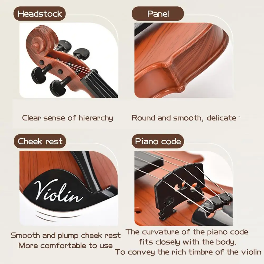 Educational Violin Toy Realistic Kids Violin Toy for Classical Music Learning Early Education Simulated Portable for Beginner