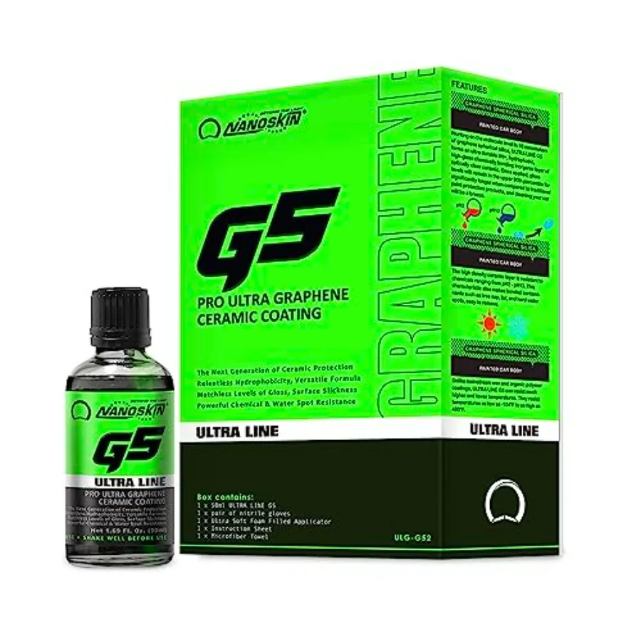Revestimiento Cerámico Ultra Line G5 Ultra Graphene para Detallado de Automóviles, Revestimiento de Pintura Cerámica Duradero, Aplicar Después del Lavado con Barra de Arcilla