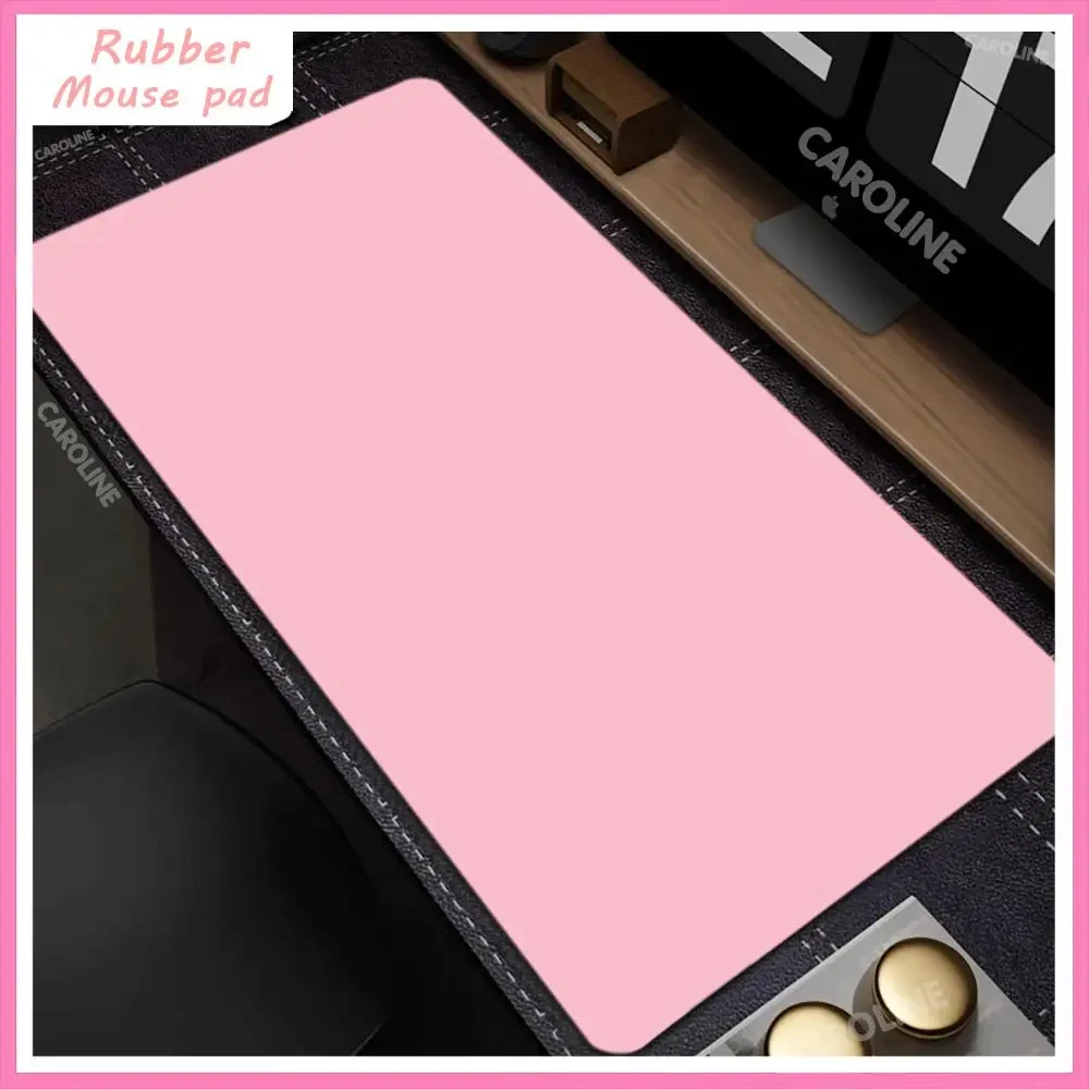 mouse pad de borracha monocromatica para computador de escritorio esteira de mesa ampliada hd grande xxl jogador do jogo acessorios do teclado rosa 01