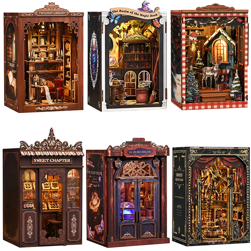 Miniature Led Light Kit For Dollhouse - DIY Magic Book Nook Kit Wooden
