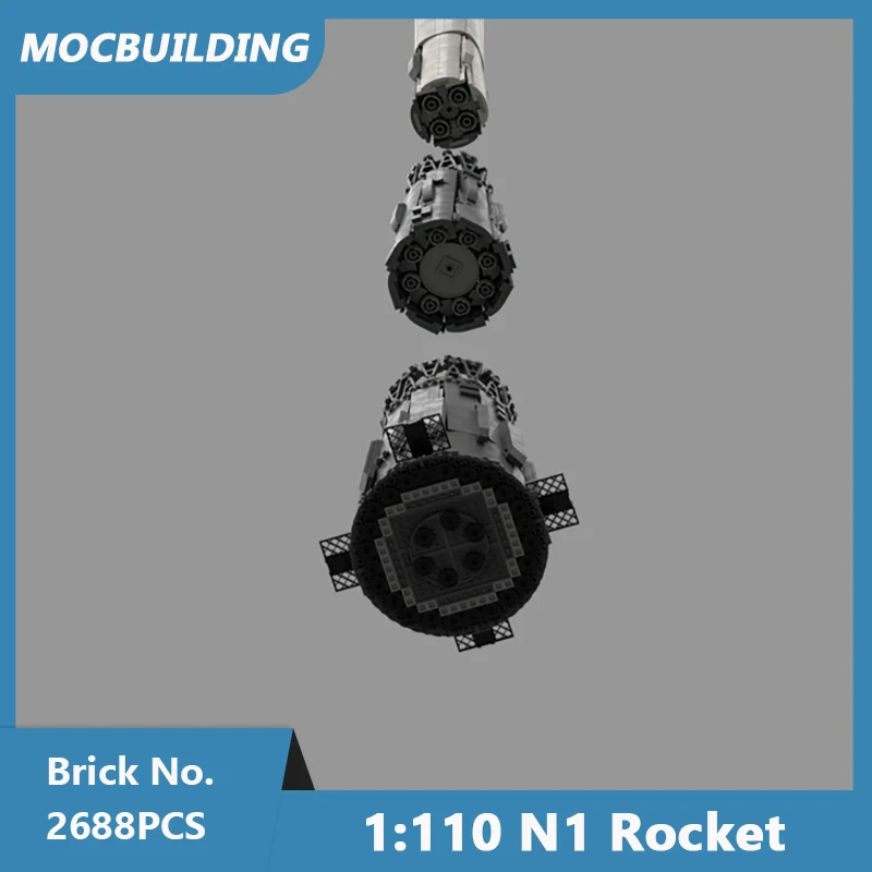 MOC Building Blocks 1:110 Scale Model of the N1 rocket (N-1) Space Series DIY Assembled Bricks Collection Toys Gifts 2688PCS