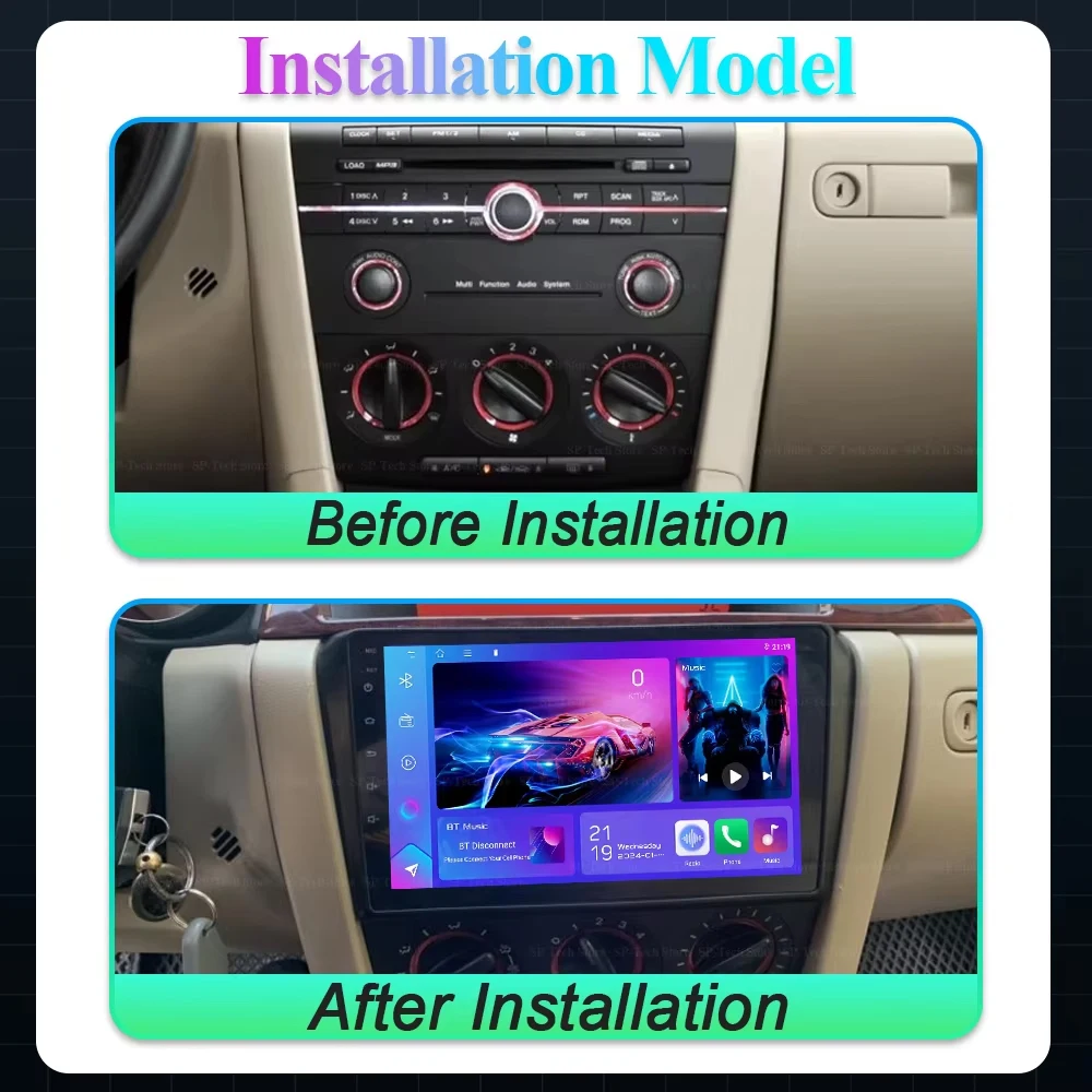 Android 16 For Mazda 3 2004-2009 2010 2011 2012 2013 Car Radio Multimedia Video Player 5g Gps Navigation Carplay Touch Screen
