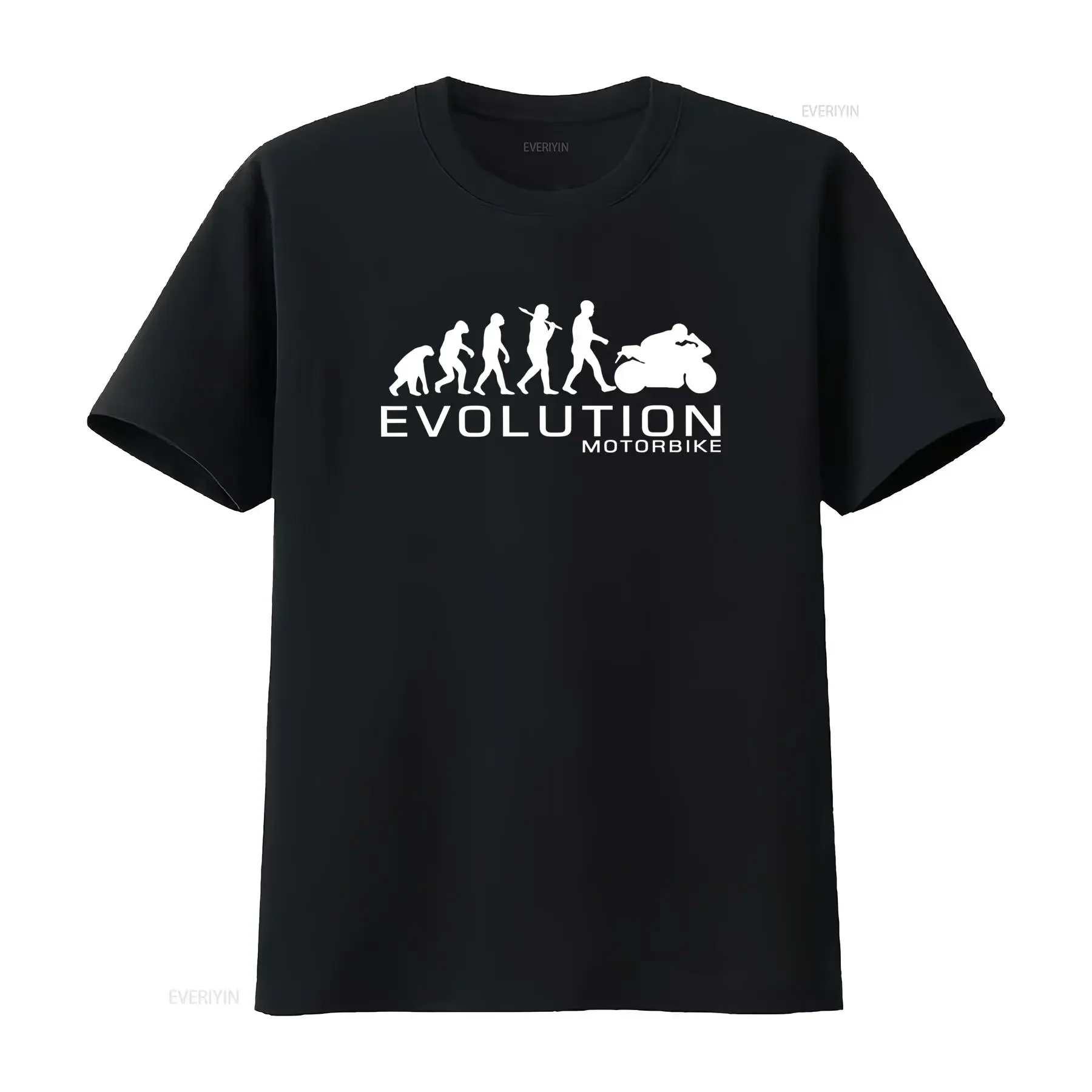 Camiseta Poasod para hombre con diseño de evolución motocicleta casual cuello redondo estampado motociclista ajuste vintage