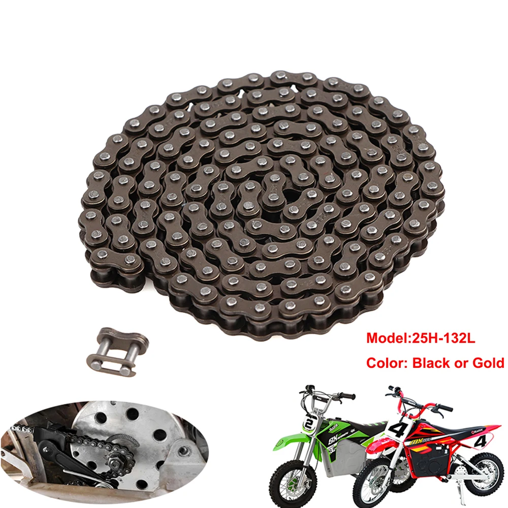 Corrente de Transmissão 25H 132 Elos para Mini Moto 47cc 49cc, Pocket Bike, Quadriciclo, ATV, Razor MX500, MX650, SX50, XRF500