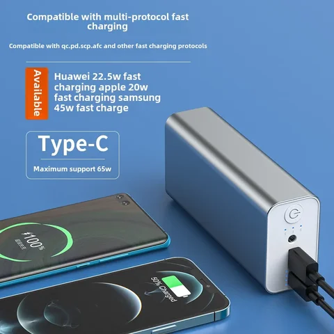 PD Быстрая зарядка 65 Вт Power Bank для ноутбука 30000 мАч Порт постоянного тока из алюминиевого сплава 76 Вт Мобильный источник питания высокой мощности 19 В BCAK