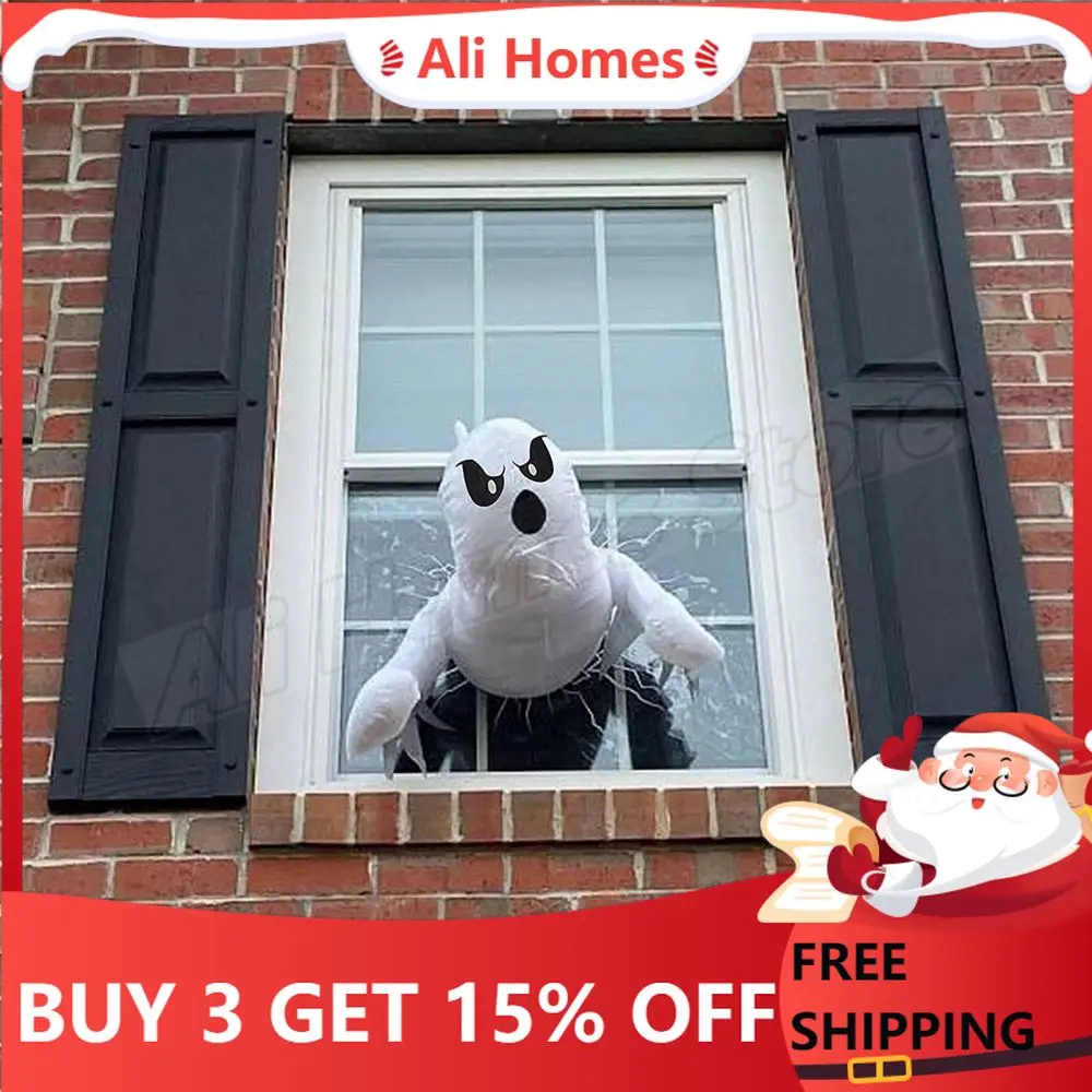 Christmas Window Crasher Ghosts Hanging Breaker Ghost Halloween Expressive Flying Ghost for Outdoor Indoor Yard Party Decoration