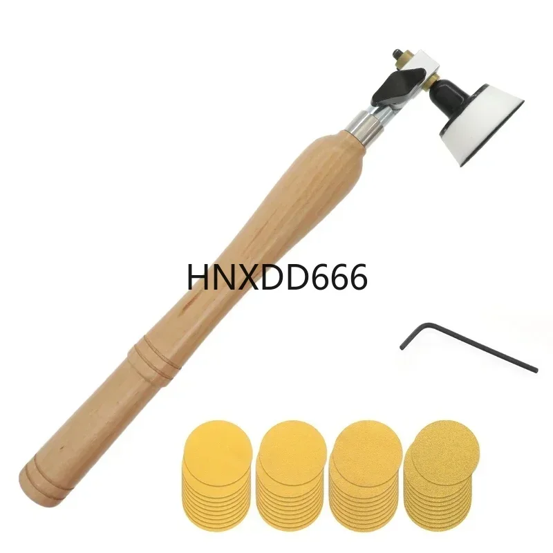 2 Inch Bowl Sander with Dual Bearing Head, Foam Hook and Loop Sanding Pads, Includes Mandrel and Hardwood Handle,