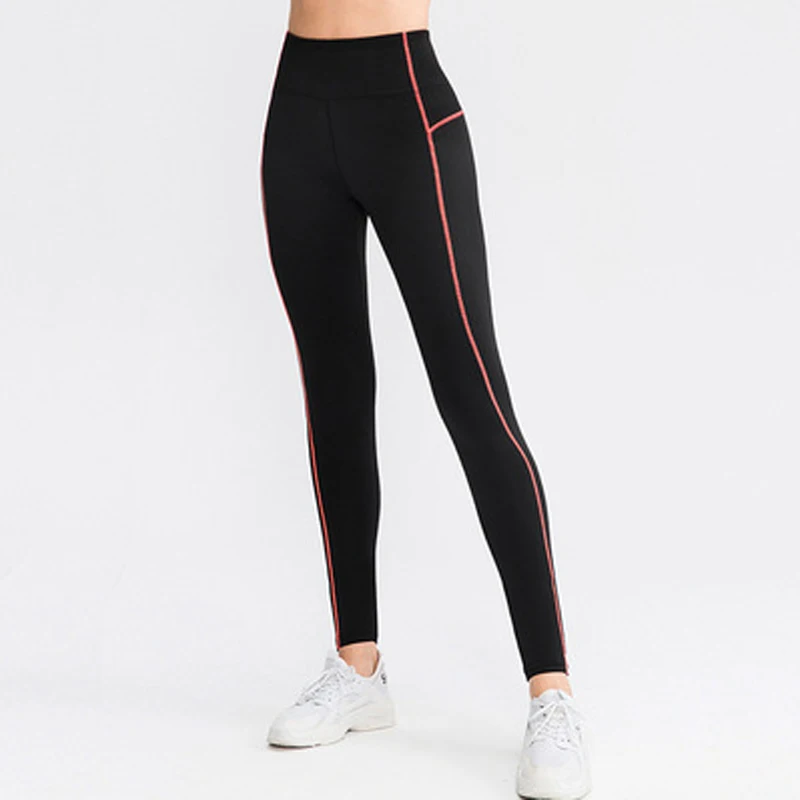 Women's Winter Fleece-Lined Sports Pants High Waist Elastic Tight Running Yoga Gym Leggings