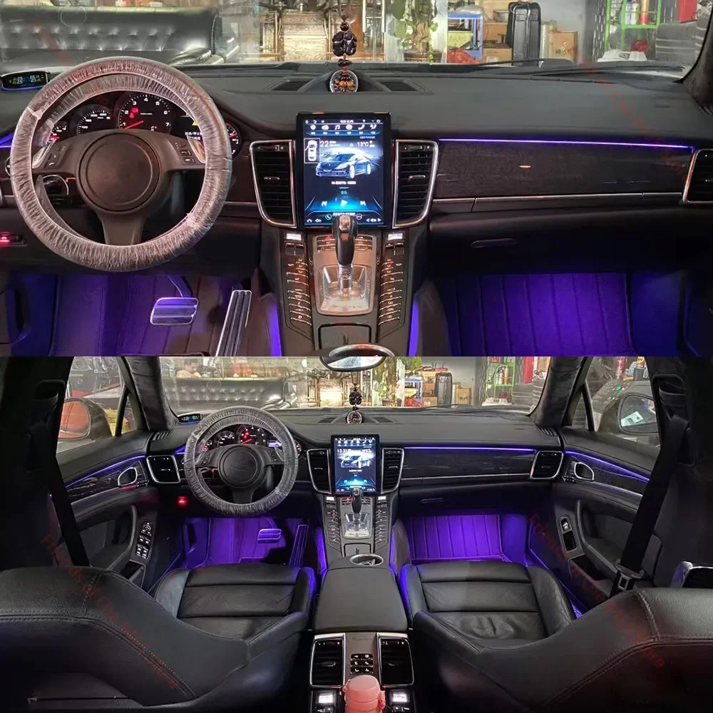 Hot sales For Porsche Panamera 2010-2016 Button APP Control New Ambient Light LED Dashboard Atmosphere Lamp Illuminated Strip