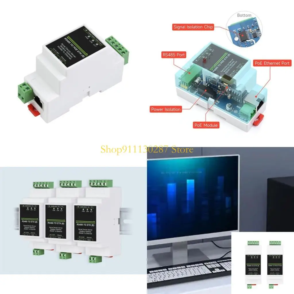 

J1HC RS485 to RJ45 Ethernet Module TCPIP to Serial Support Mount Communication