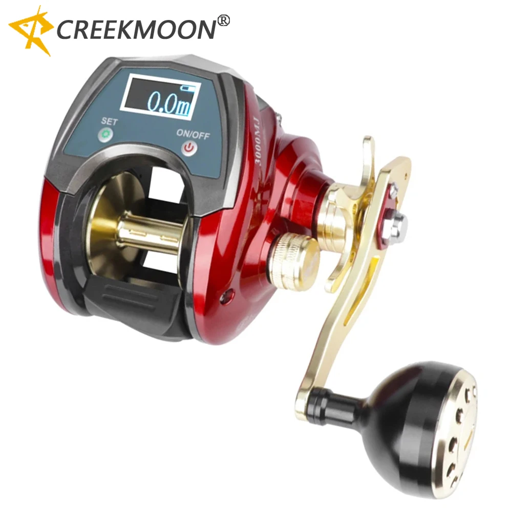 20KG Max Drag All Metal 6+1BB Fishing Reel with LED Digital Display Electronic Baitcasting Line Counter Wheel 6.4:1 Casting Reel