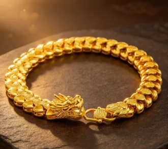 24K AU999 Pure Gold Men's Dragon Scale Gold Bracelet Bracelet Men's Casual Fashion High-end Gold Bracelet Jewelr