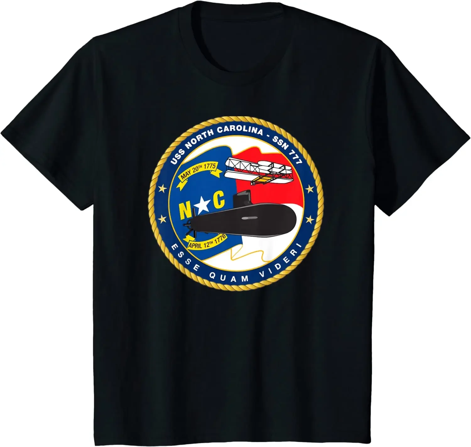 

Submarine Veteran SSN-777 USS North Carolina U-boat T-Shirt 100% Cotton O-Neck Short Sleeve Casual Mens T-shirt Size S-3XL