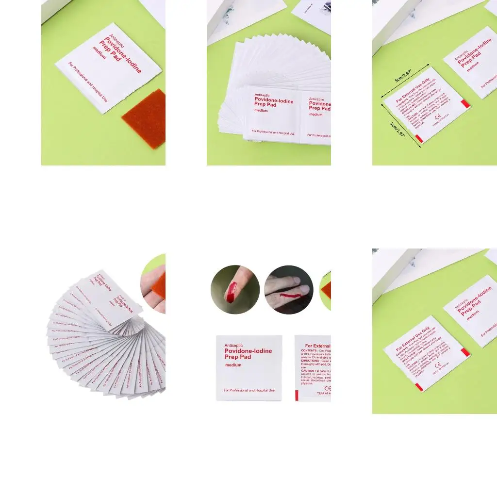 50Pcs 5x5cm Wound Dressings Iodine Wipes Preventing New