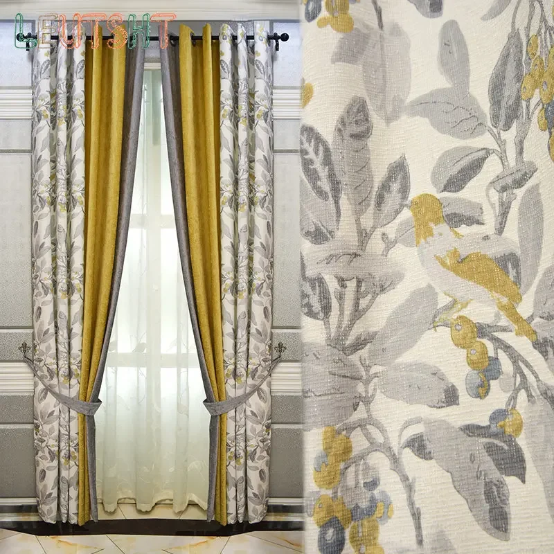 

Modern Curtains for Living Dining Room Bedroom Chenille Jacquard Curtain Side Stitching Design Window Kitchen Curtains Tulle