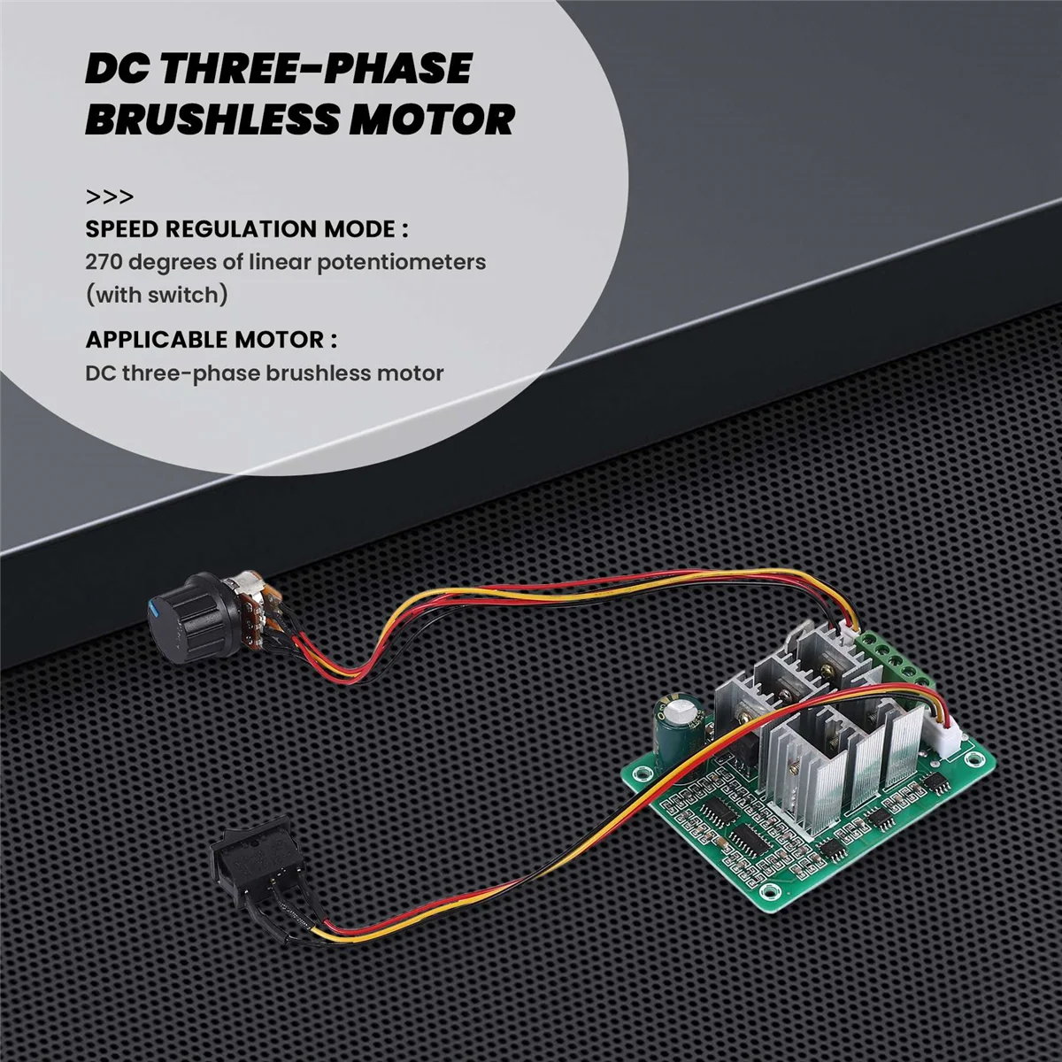 BLDC Three Phase Brushless Sensorless Motor Controller BL01 15A Violent Fan Modulation DC5V6V9V12V36V Forward and Reverse