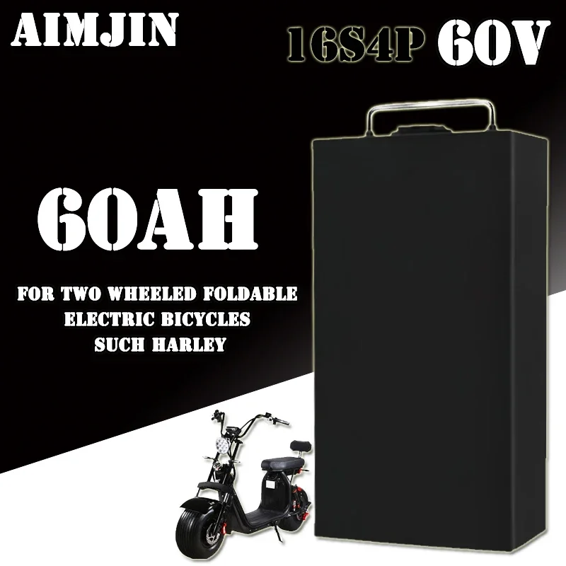 

Lithium battery waterproof 1865010C high-power battery 60V 60AH suitable for two wheeled foldable electric bicycles such Harley