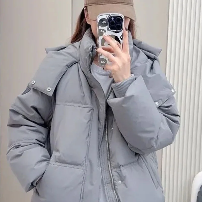 New Winter Down Cotton Jacket Women Cotton Coat Parker Versatile Hooded Thick Loose Korean Version Keep Warm Overcoat 6