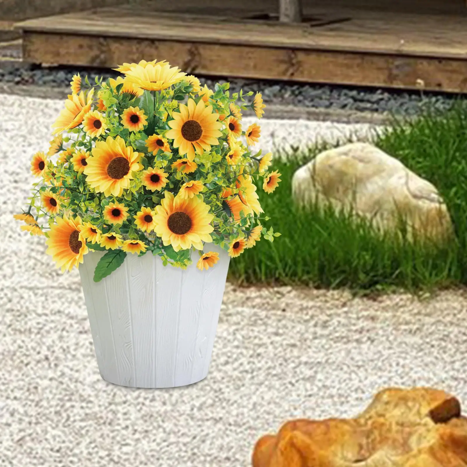 

Artificial Sun Flowers Ball Bush Decorations Yard Wedding Farmhouse Ornament Housewarming Topiary Ball Tree Memorial Bouquet