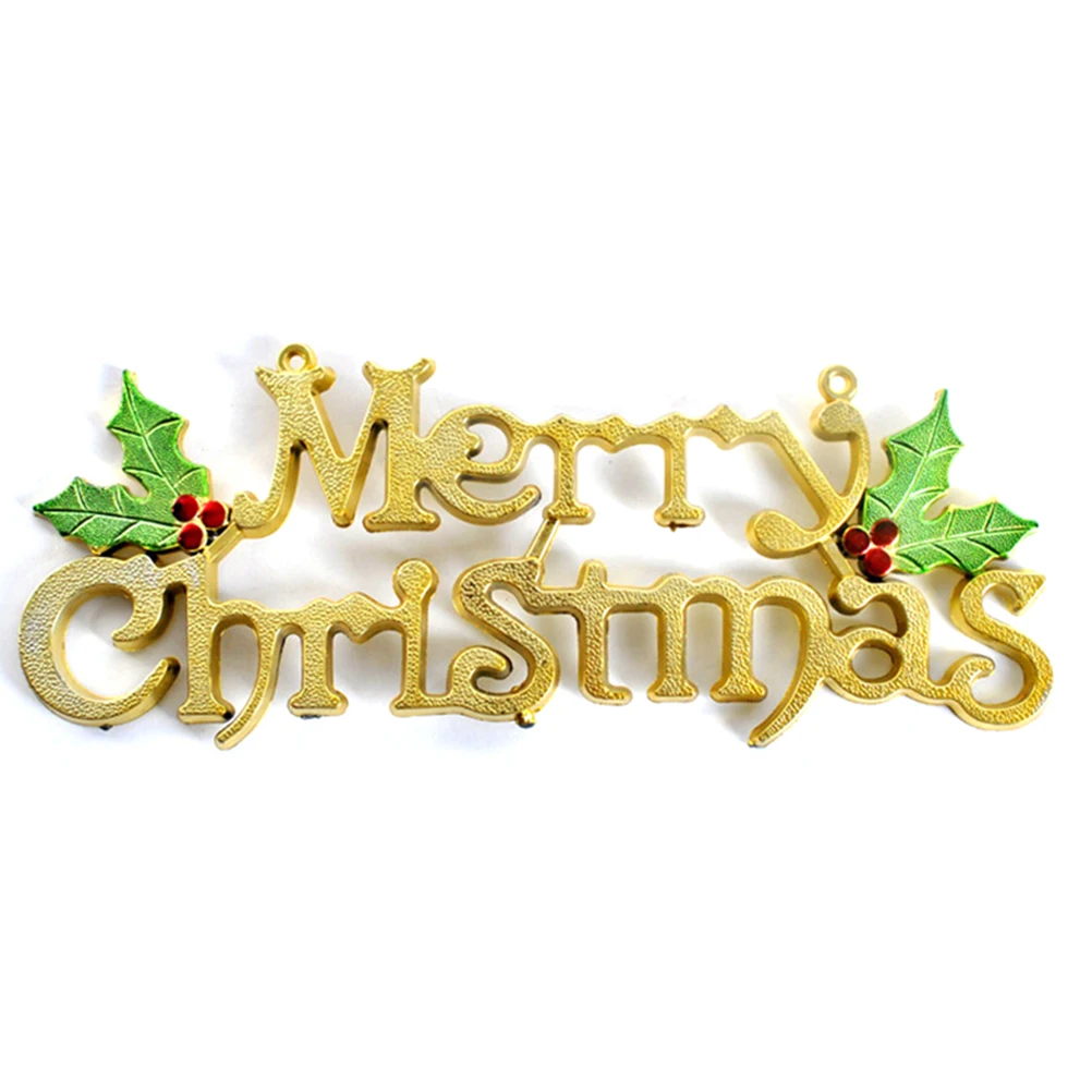 

19Cm Christmas Letter Decoration Gold Hanging Ornament Reusable Xmas Greetings Cards Tree Decor Home Office Restaurant Store