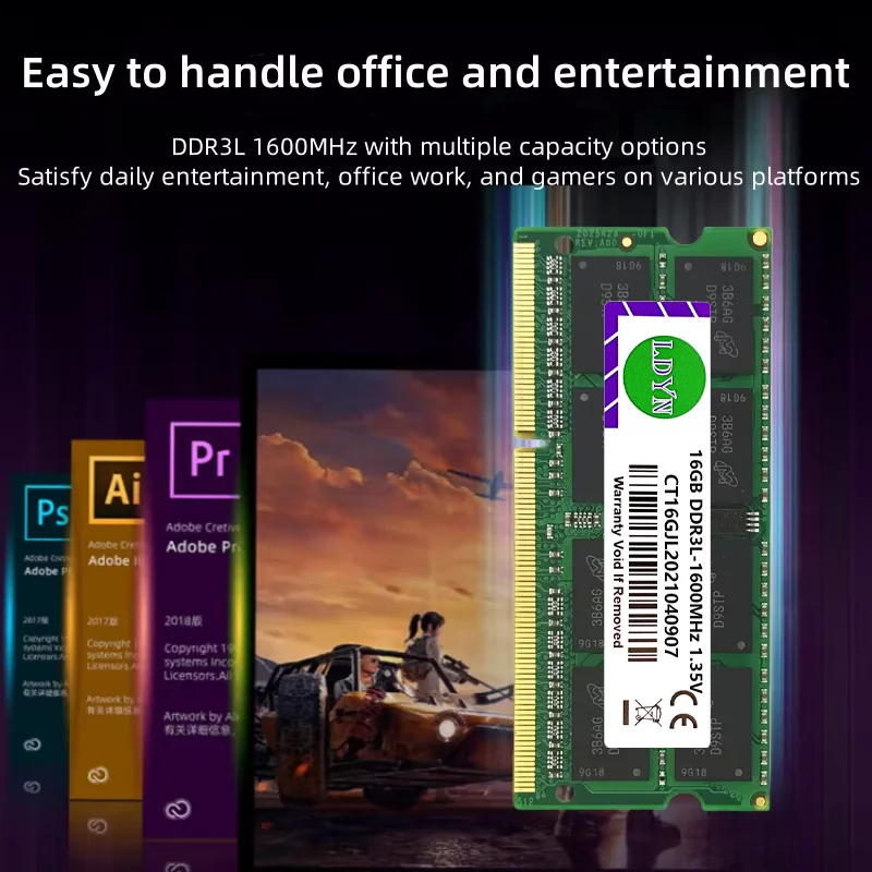 DDR3L 16GB 1600MHZ ذاكرة الوصول العشوائي للكمبيوتر المحمول PC3L-12800 غير ECC غير مخزنة 1.35V CL11 2Rx8 204 Pin SODIMM ذاكرة الوصول العشوائي للكمبيوتر المحمول #5