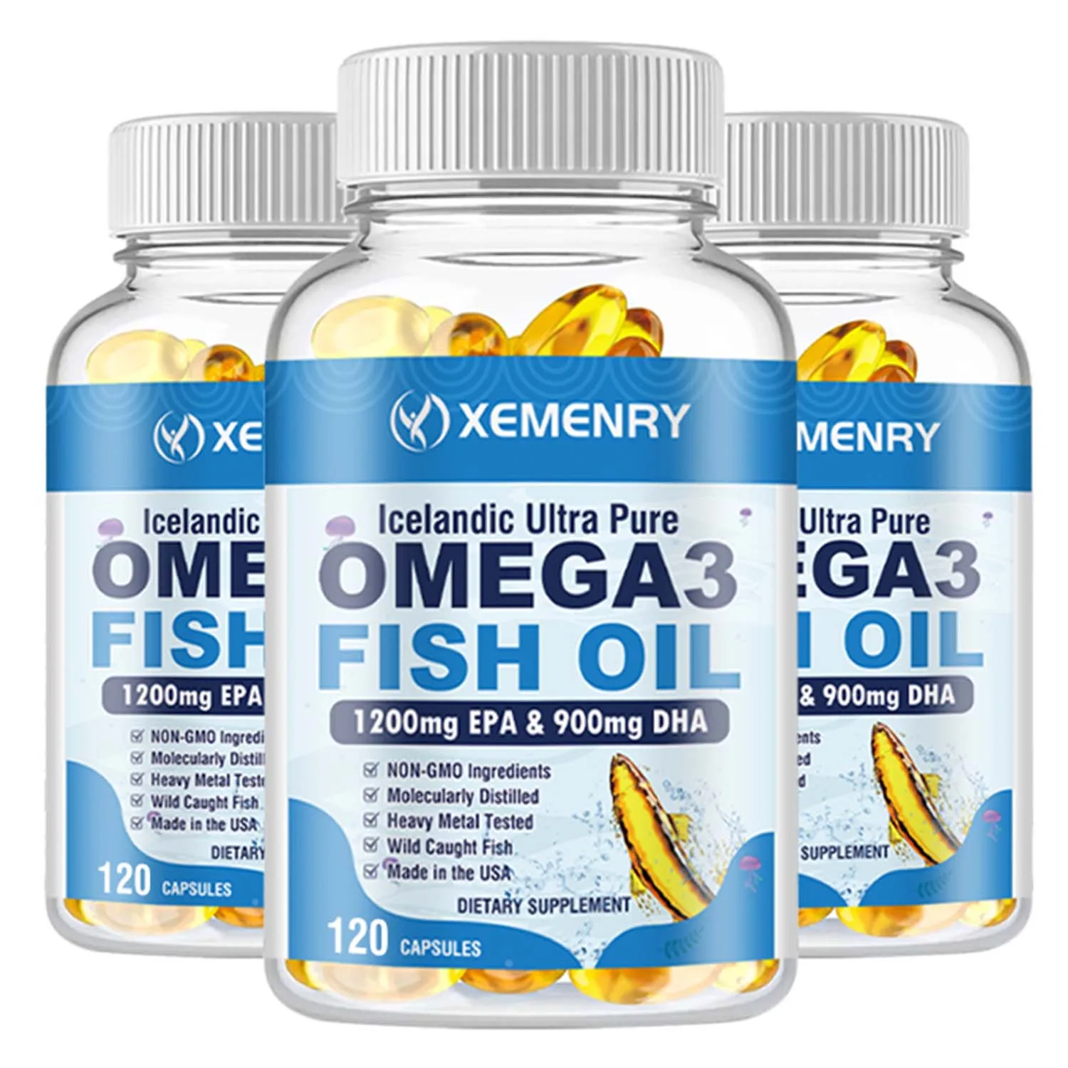 

Капсулы с рыбьим жиром Omega 3. Поддерживает здоровье мозга, глаз, суставов. Улучшает впитывание, повышает иммунитет и повышает энергию.