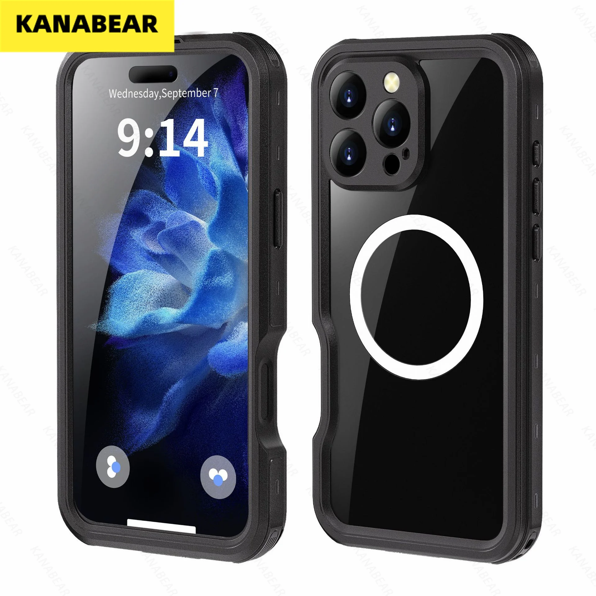 

FOR Apple iPhone16 waterproof mobile phone case wireless Magsafe magnetic 16ProMax transparent anti-drop magnetic case