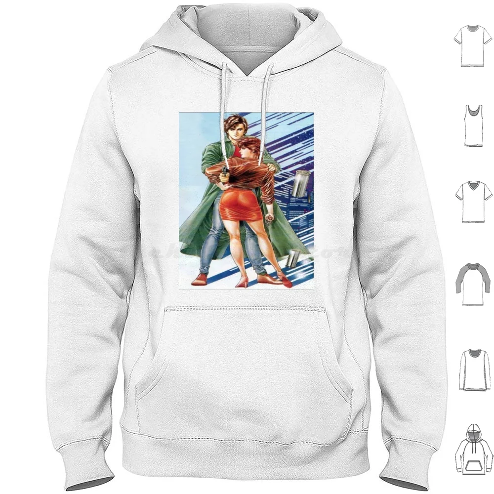 City Hunter-Ryo Saeba Hoodie cotton Long Sleeve City Hunter Ryo Saeba Kaori Laura Nicky Larson Manga Dessin 357