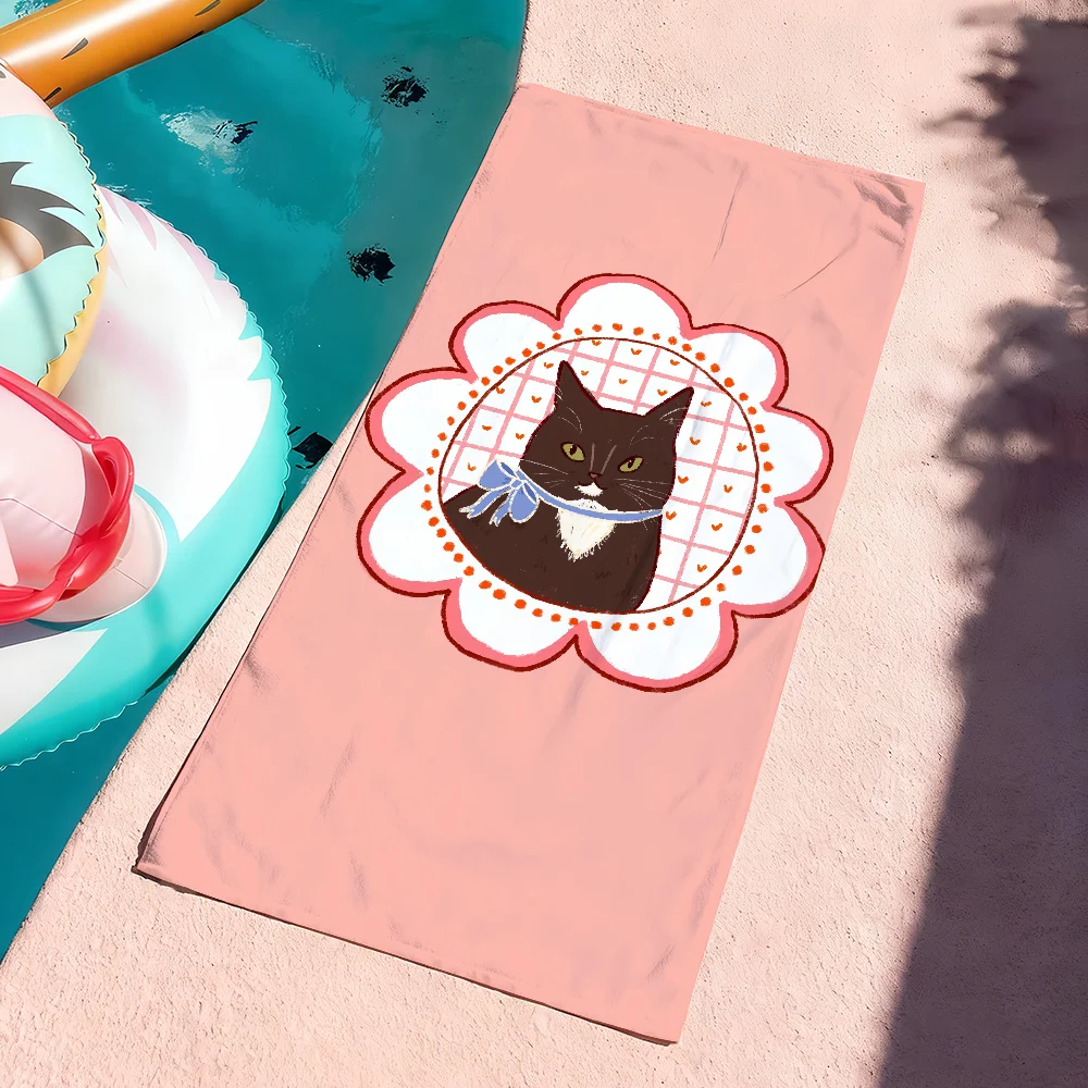 

Эстетичное художественное фото-полотенце с изображением кота, мягкое, быстросохнущее, для бассейна, путешествий, спортзала, душа, кемпинга, спорта, большие пляжные полотенца