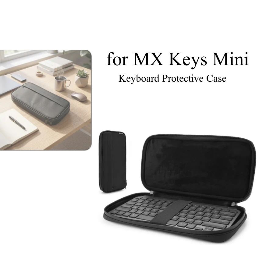 For MX Keys Mini Carrying Case Keyboard Dual-Pocket Shock-Resistant Protective Case Accessories