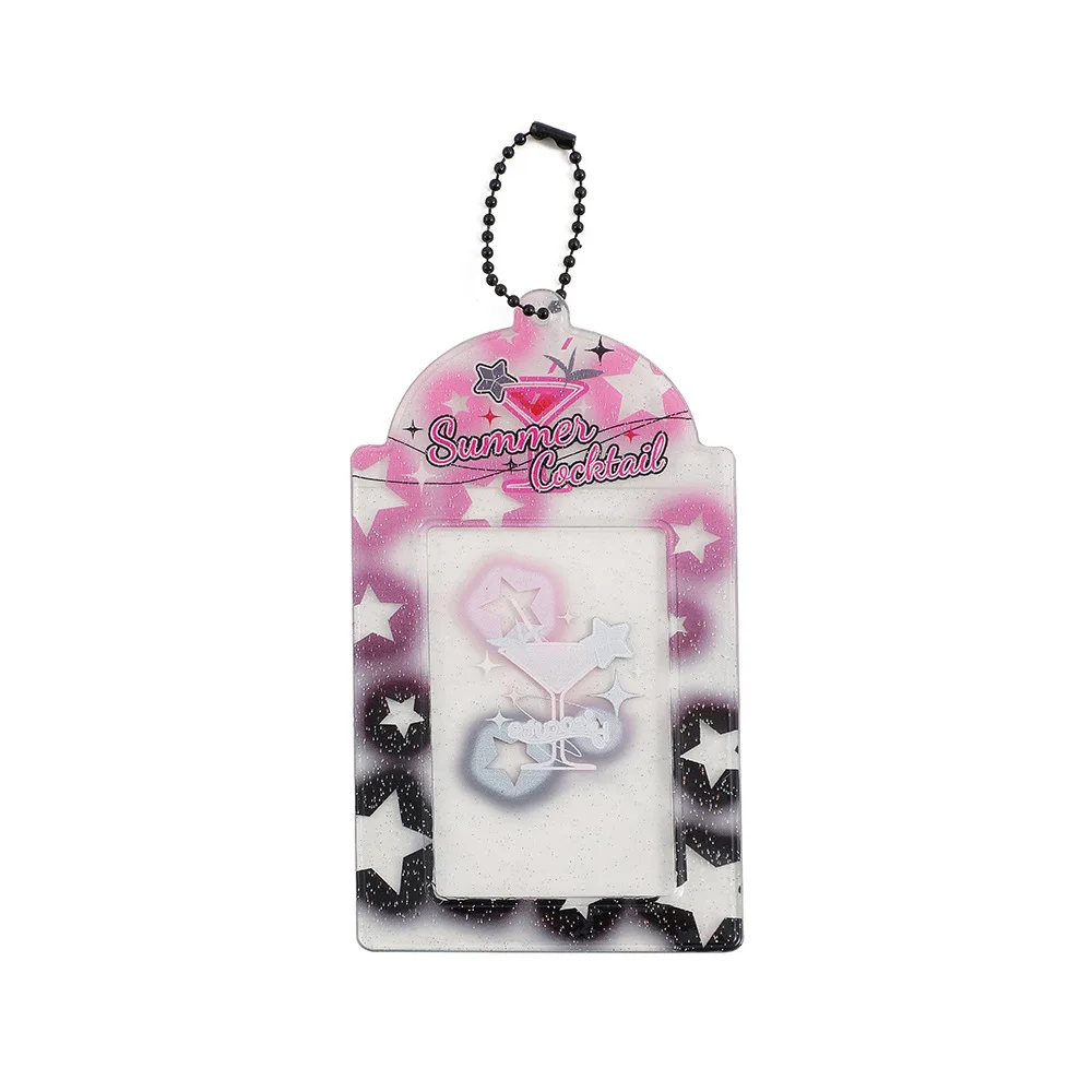 Japan and South Korea Transparent Card Set Girl Three Inch Polaroid Card Display Pendant Certificate Keychain Card Bag