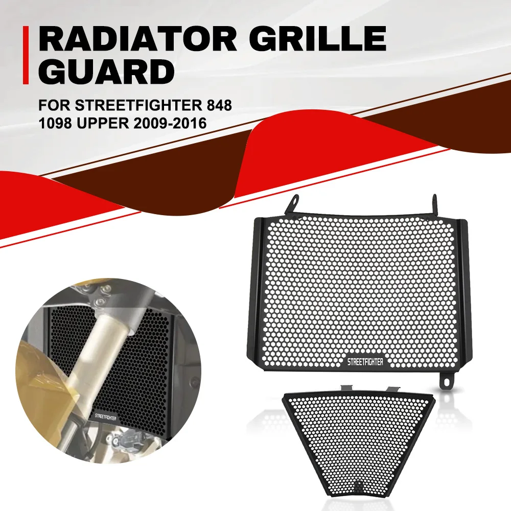 

Radiator Grille Guard Cover Oil Cooler Guard Protector For Ducati Streetfighter 848 1098 Upper 2009-2016 Motorcycle Accessories