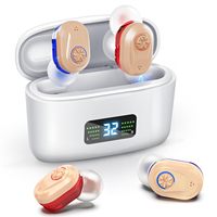 Wireless Mini Noise-cancelling Hearing Aid for Seniors, HD Digital Display, With Large-capacity Battery Charging Box