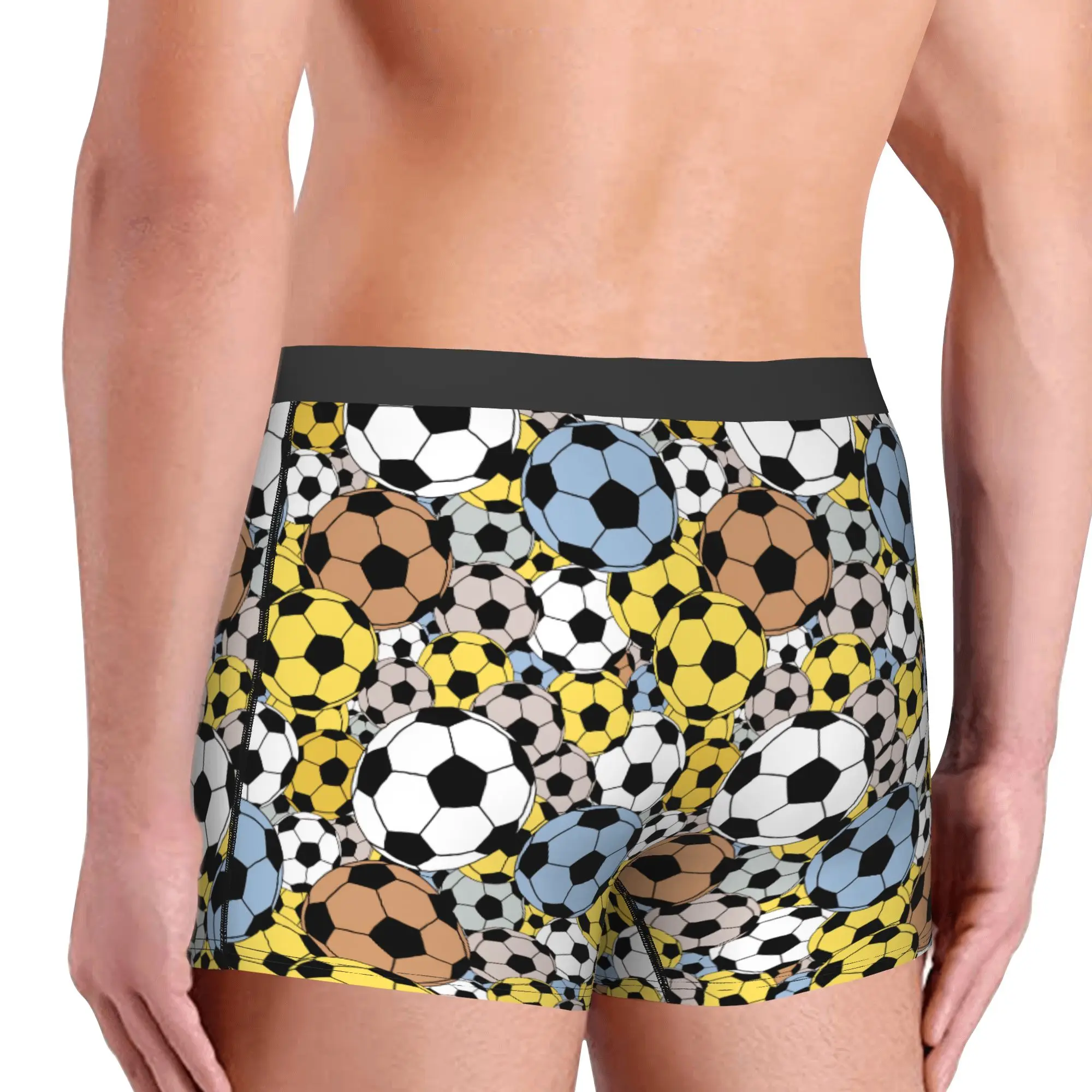 Colorful Soccerly Footbally  Boxers Shorts Mens Seamless Pattern Briefs Underwear Novelty Underpants