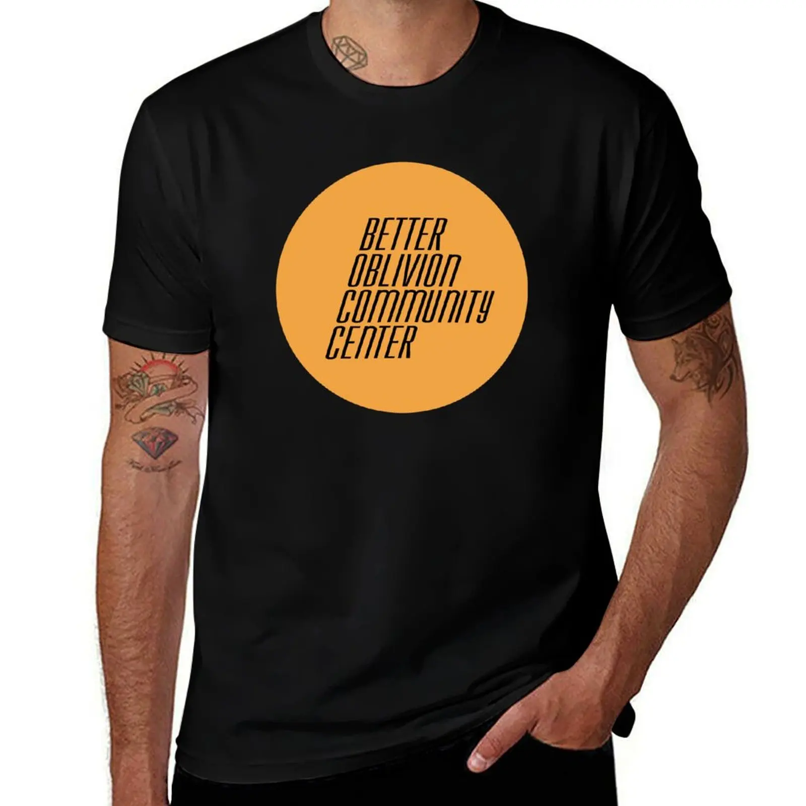 

Better Oblivion Community Center (circle) T-Shirt t shirts for man cotton soft man t shirts graphic T-Shirt