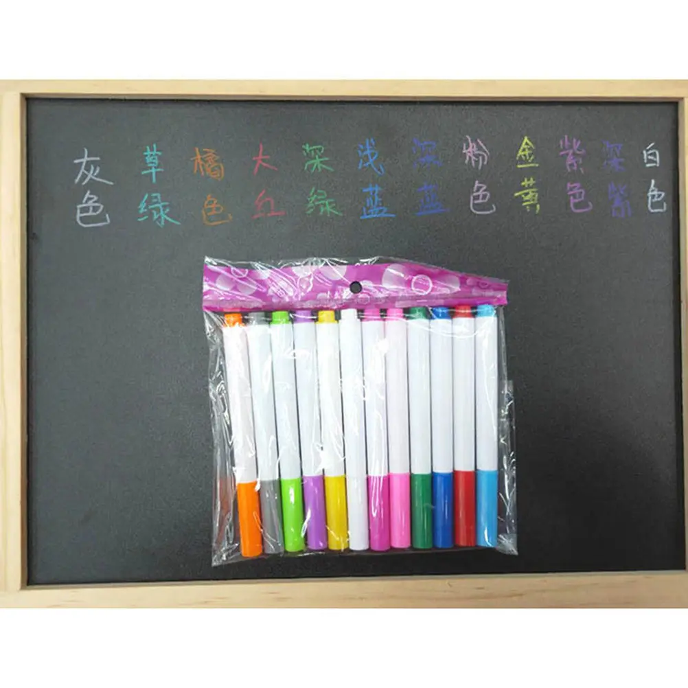 24Pcs Water-Soluble Chalk Markers for Blackboard, Whiteboard & Craft – Comfortable Grip, Portable Liquid Chalk Pens