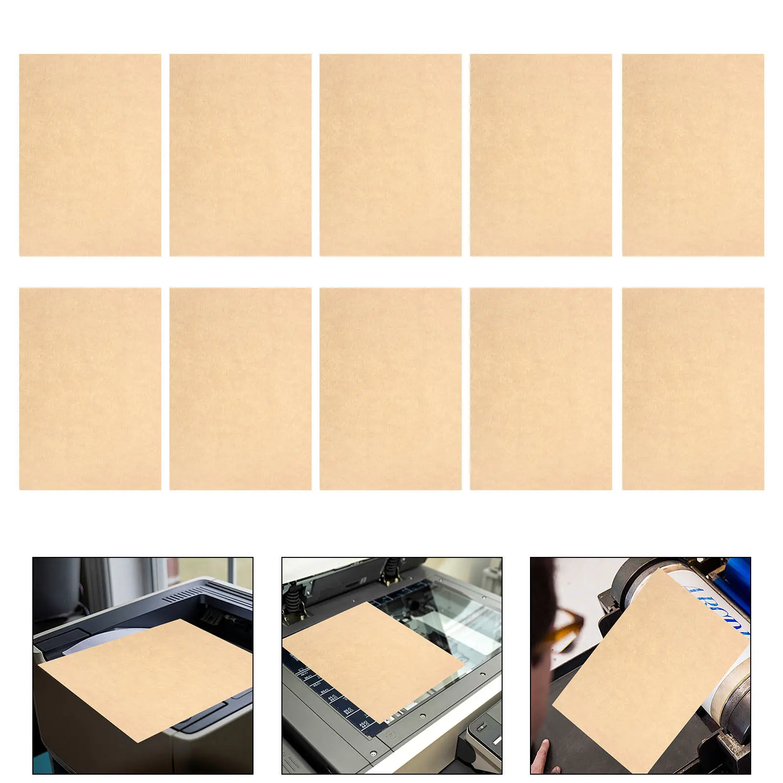 

50Pcs A4 Light Brown Parchment Paper Writing Printing Sheets Suitable for Diploma Certificate Letter DIY