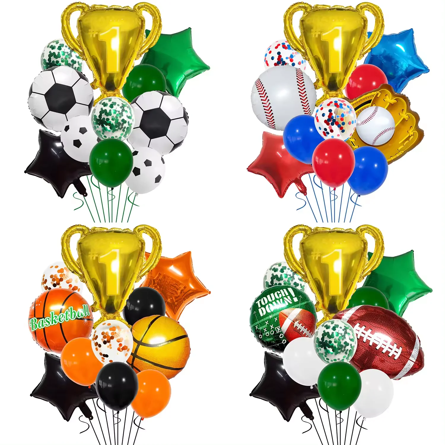 New Sports Baseball Football Football Basketball Championship aluminum balloon set