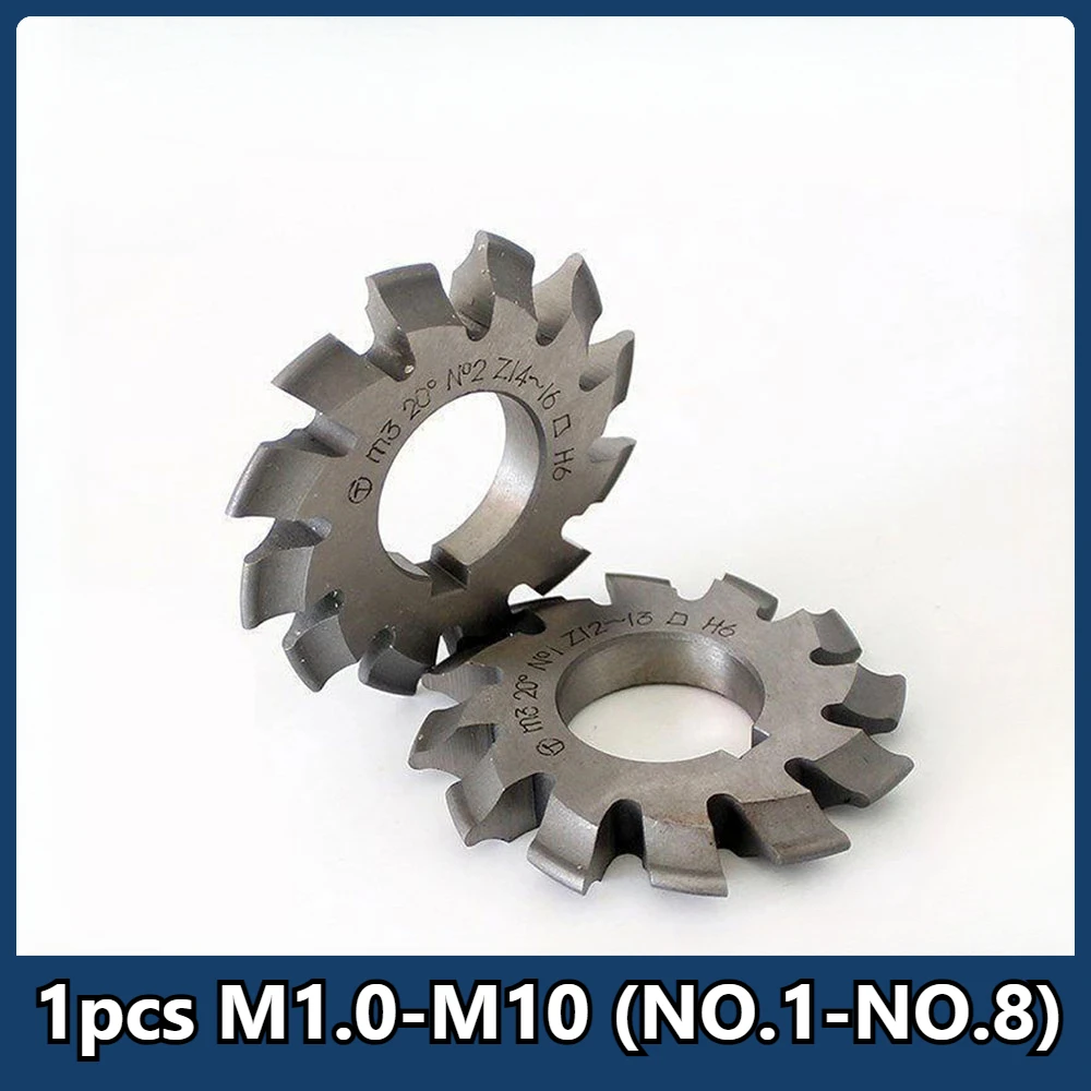 

1PCS M0.5 M0.75 M1 M1.25 M1.5 M2 M2.5 M3 M4 M5-M10 Modulus PA20 Degrees NO.1-NO.8 HSS Gear Milling Cutter Gear Cutting Tool