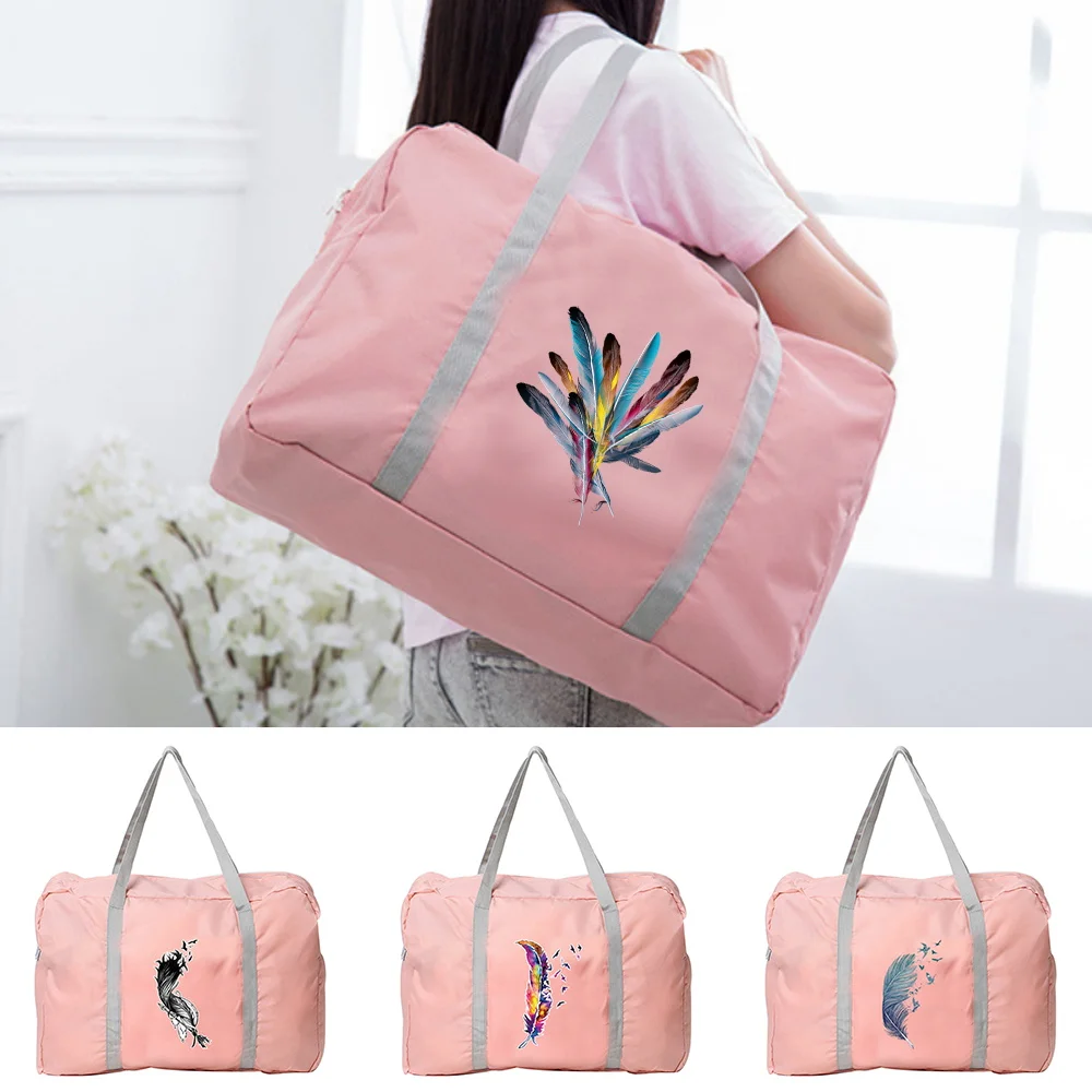 

Travel Bag Fashion Unisex Outdoor Camping Handbag Foldable Luggage Toiletries Organizer Feather Series Zipper Accessories Bags