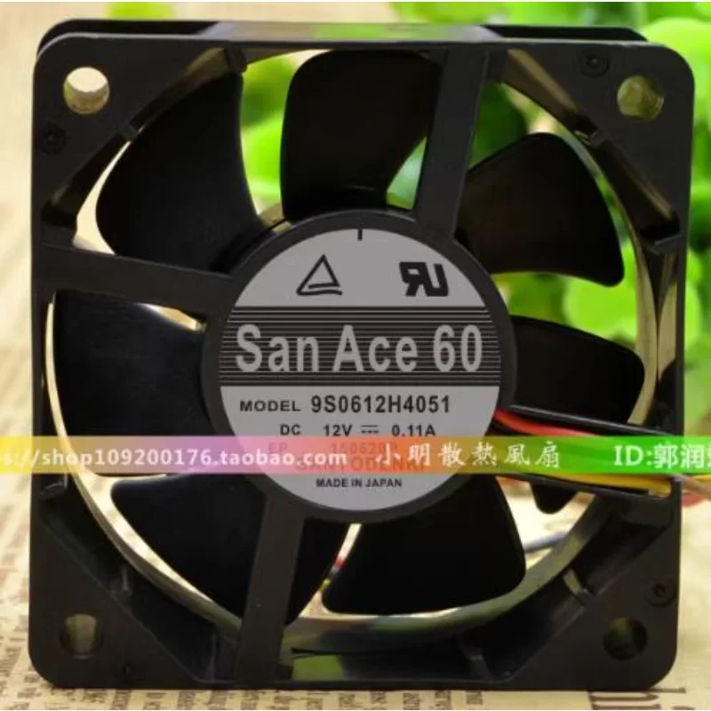 Original Cooler Fan For Sanyo 9S0612H4051 12V 0.11A 6025 6CM Chassis Cooling Fan 60x60x25mm