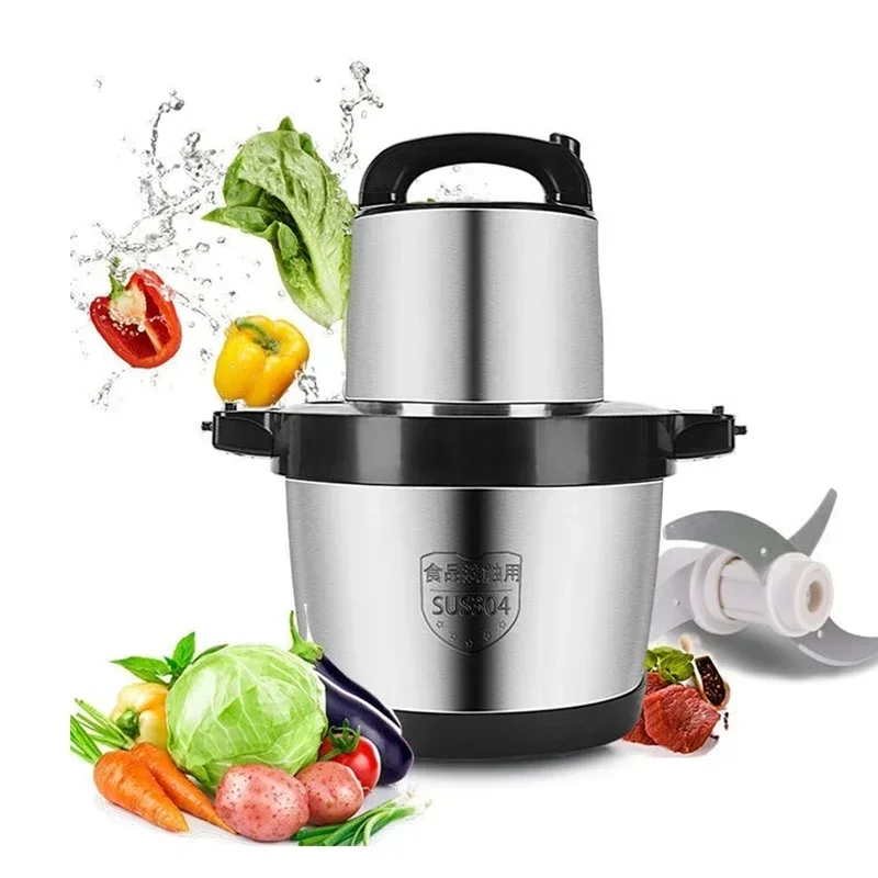 Multifunction 6L Large Capacity Yam Pounder Home Kitchen Food Grinders Best Meat Chopper Cheap Stainless Steel Black Electric