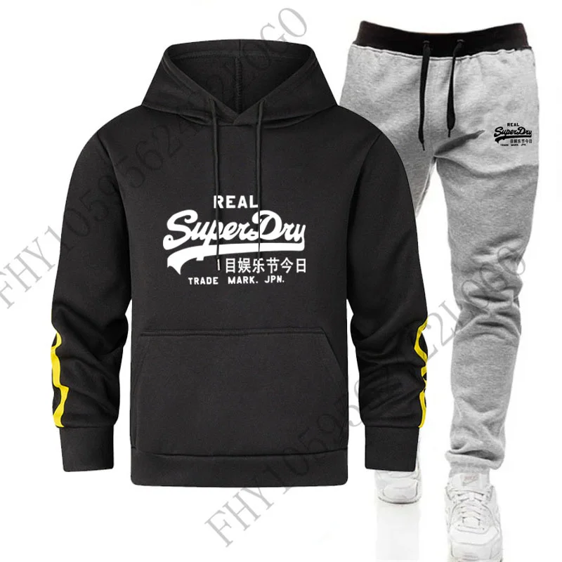 

New autumn and winter fashion suit men's sports hooded jumper outdoor jogging casual hoodie + sweatpants 2 sets