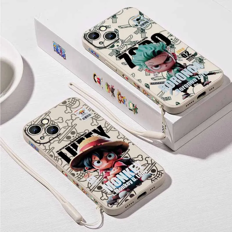

P-Pieces Zoros O-Ones Luffys для Samsung Galaxy S25 S24 S23 S22 S21 S20 FE Lite Plus Ultra Liquid Left Rope Чехол для телефона Funda